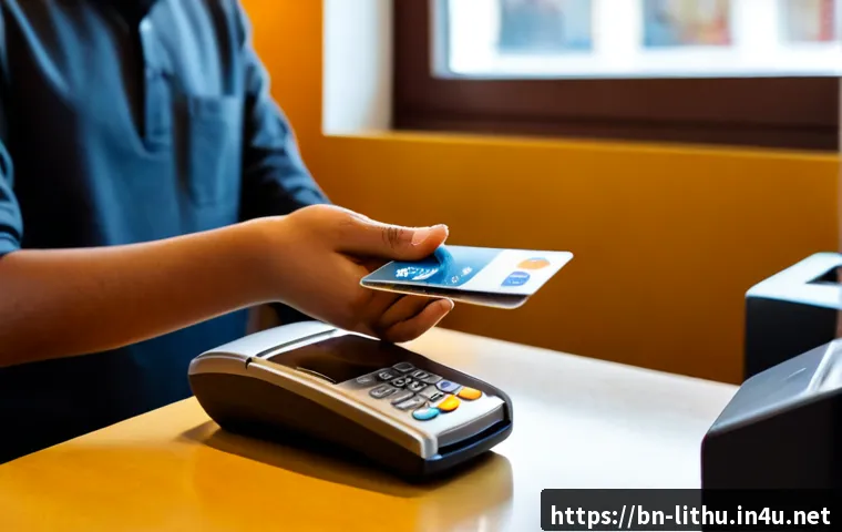 리투아니아에서 신용카드 사용 가능 여부 - Photorealistic travel payment scene in a modern Lithuanian café, a Bengali traveler using a generic ...
